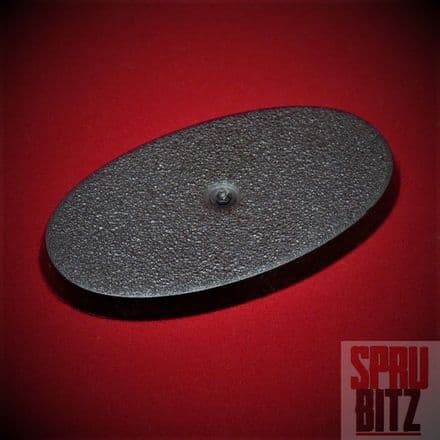 75mm Games Workshop Oblong Rounded Black Motorbike Base