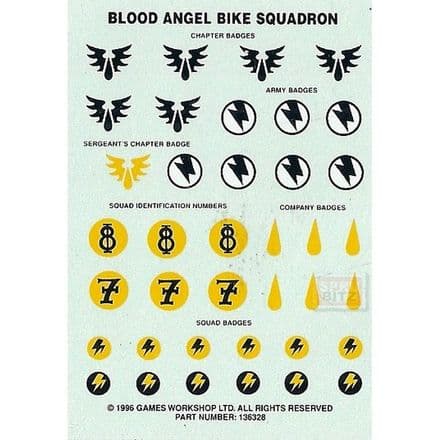 Blood Angel Bike Squadron Transfer Sheet (1996)