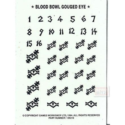 Blood Bowl Gouged Eye Transfer Sheet Decals 136216 (1994)