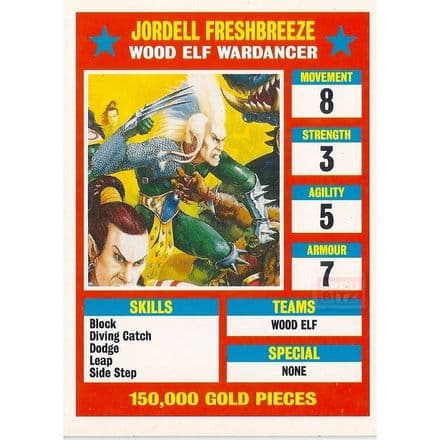 Blood Bowl Jordell Freshbreeze Wood Elf Wardancer Star Player Reference Card