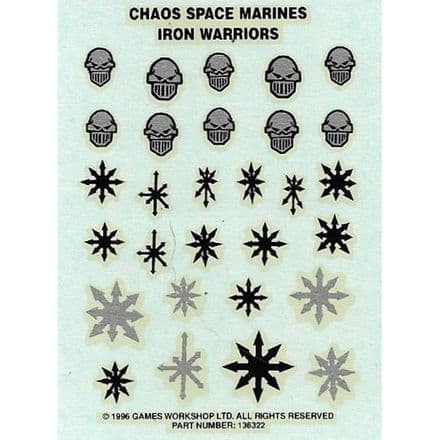 Chaos Space Marines Iron Warriors Transfer Sheet (1996)