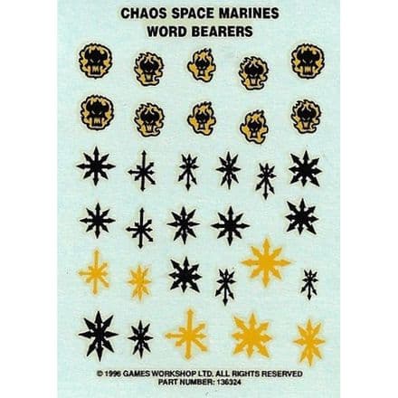 Chaos Space Marines Word Bearers Transfer Sheet (1996)