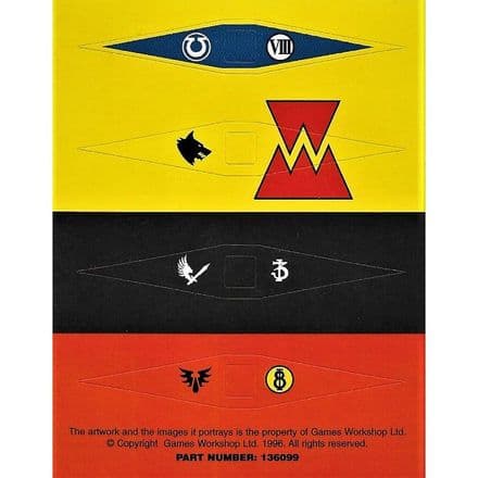 Space Marine Bike Squadron Tail Banner Stickers (1996)