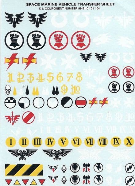 Space Marine Vehicle Transfer Sheet #99 51 01 01 104