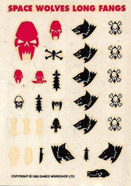 Space Wolves Long Fangs Transfer Sheet Decals (1992)