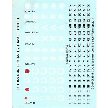 Ultramarines Infantry Transfer Sheet Decals (2014)
