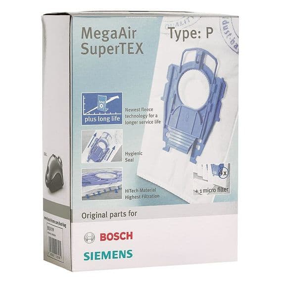 Bosch Type P Microfibre Vacuum Cleaner Dust Bags & Filter 468264 Part