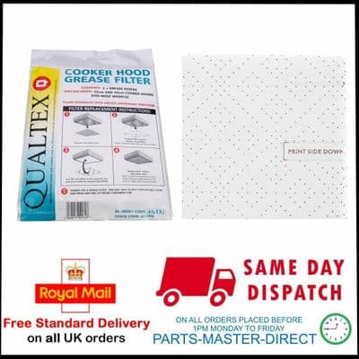 COOKER HOOD GREASE FILTER UNIVERSAL 2 x RED LINE PAPER 55CM & 60CM FILTERS