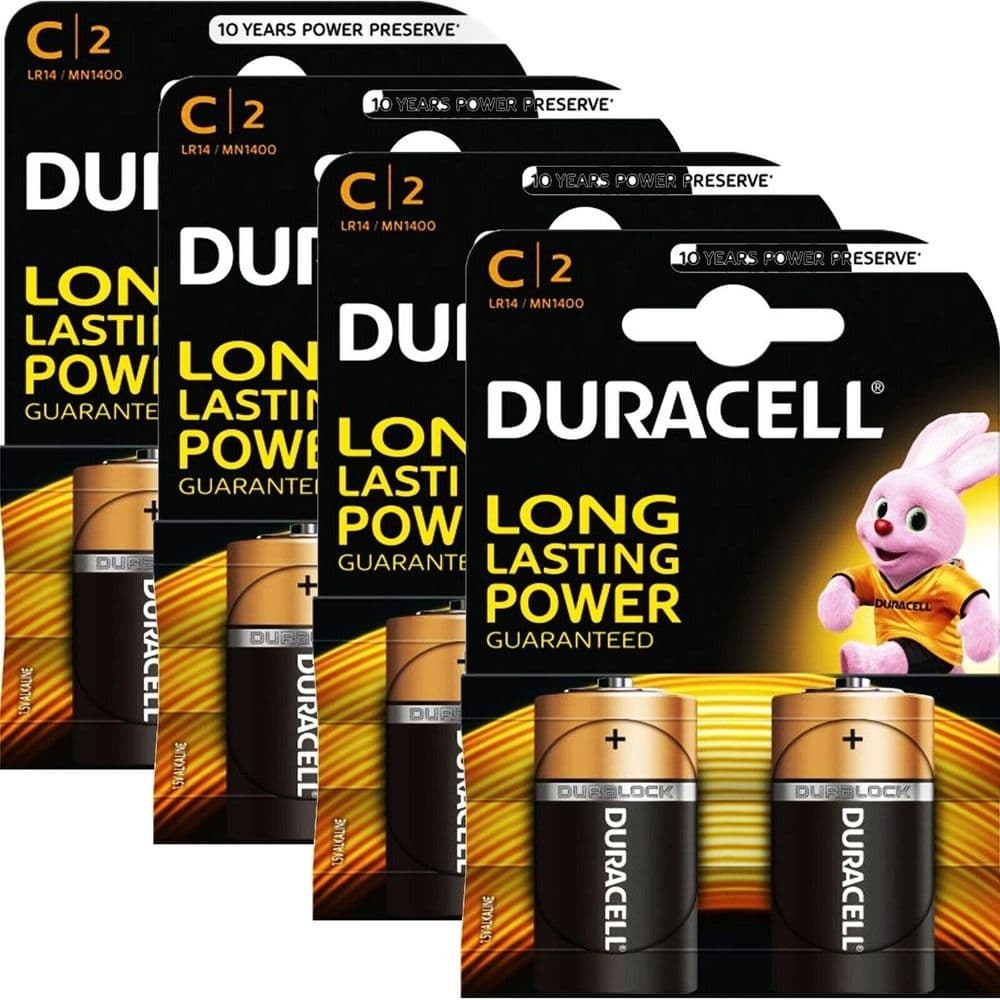 Duracell C Battery LR14 MN1400 Plus Power Alkaline Battery Long Expiry ...