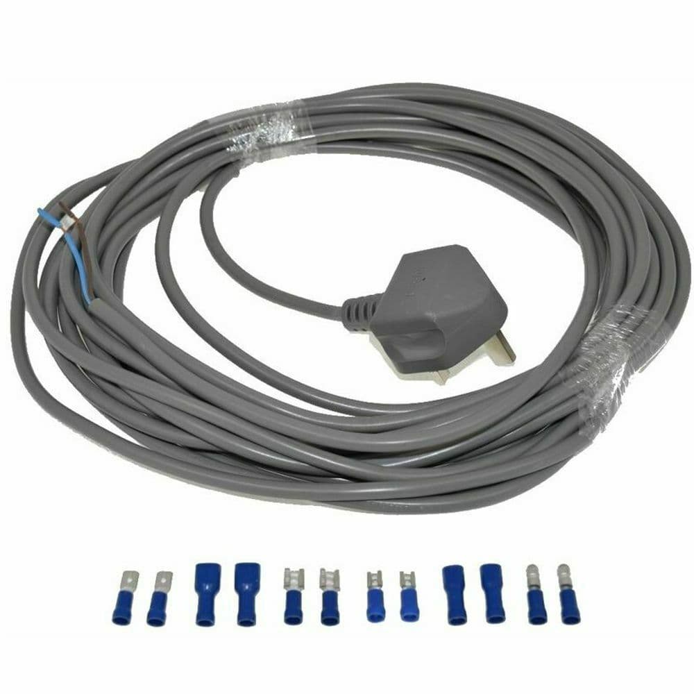 Dyson Grey Vacuum Cleaner Cable With 13a Plug 2 Core 1 75mm 10 Meter Length