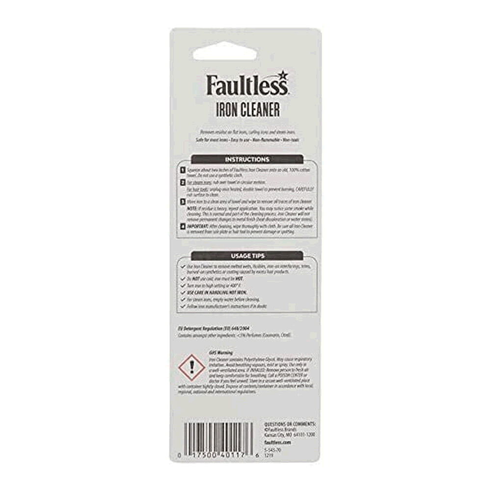 Faultless Hot Iron Soleplate Cleaner Stain Burn Remover Removes Burnt ...
