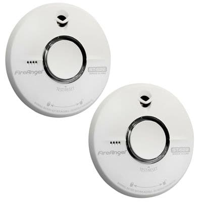 FIREANGEL SMOKE ALARM ST-622Q DETECTOR BATTERY POWERED OPTICAL SAFETY FIRE x 2