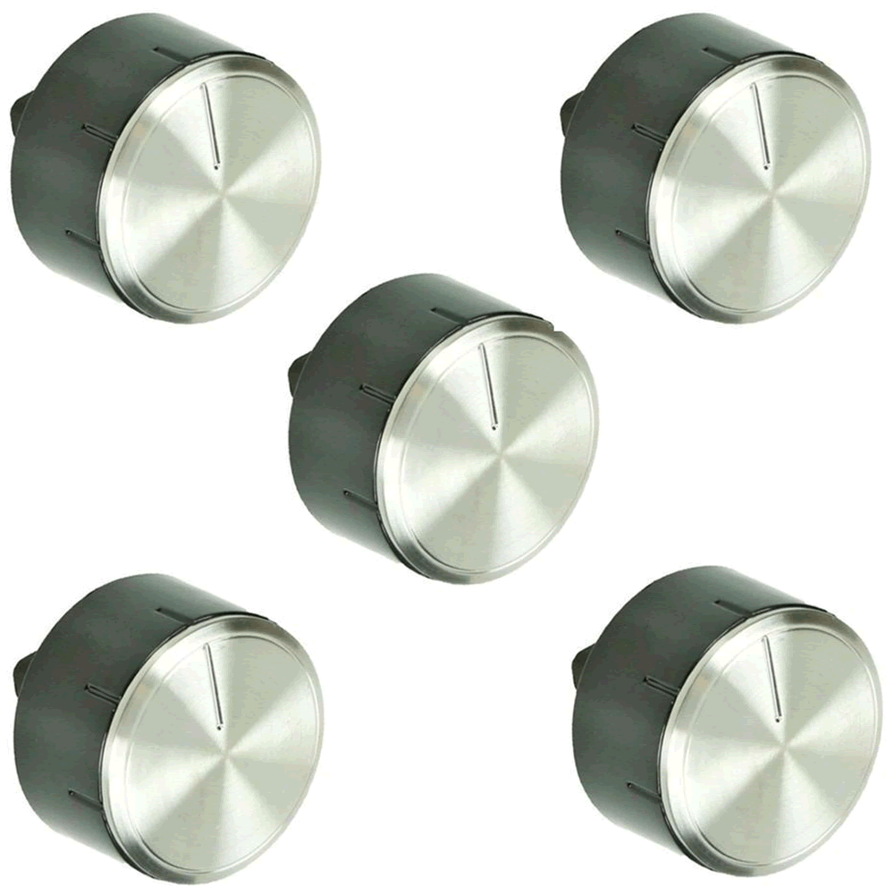 Fits Bosch Oven Hob Silver Black Control Switch Knob Dial 616100 5 Pack