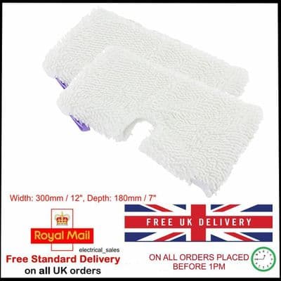 FITS SHARK S3601 S3901 SERIES ALL PURPOSE STEAM POCKET CLOTH HEAD MOP PAD 2 PACK