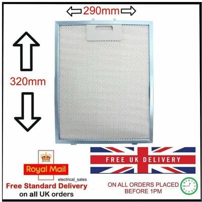 FITS TEKA WIRE METAL MESH COOKER HOOD EXTRACTOR FAN FILTER 320mm x 290mm