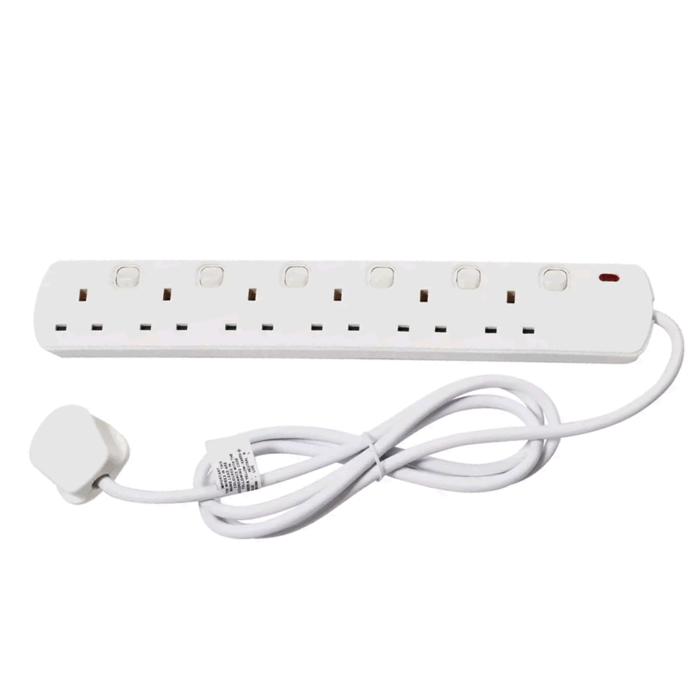 Extension 6 Output Number Of Outlets 6 Gang 2 Metre 13A Individually Switched Extension