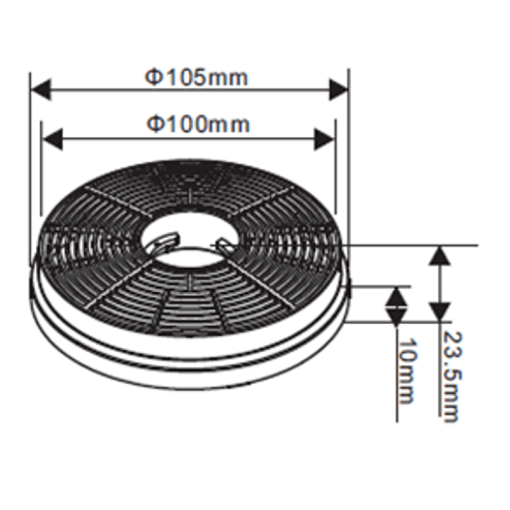 Pack of 2 Compatible CF130 charcoal carbon filter for recirculating cooker hoods