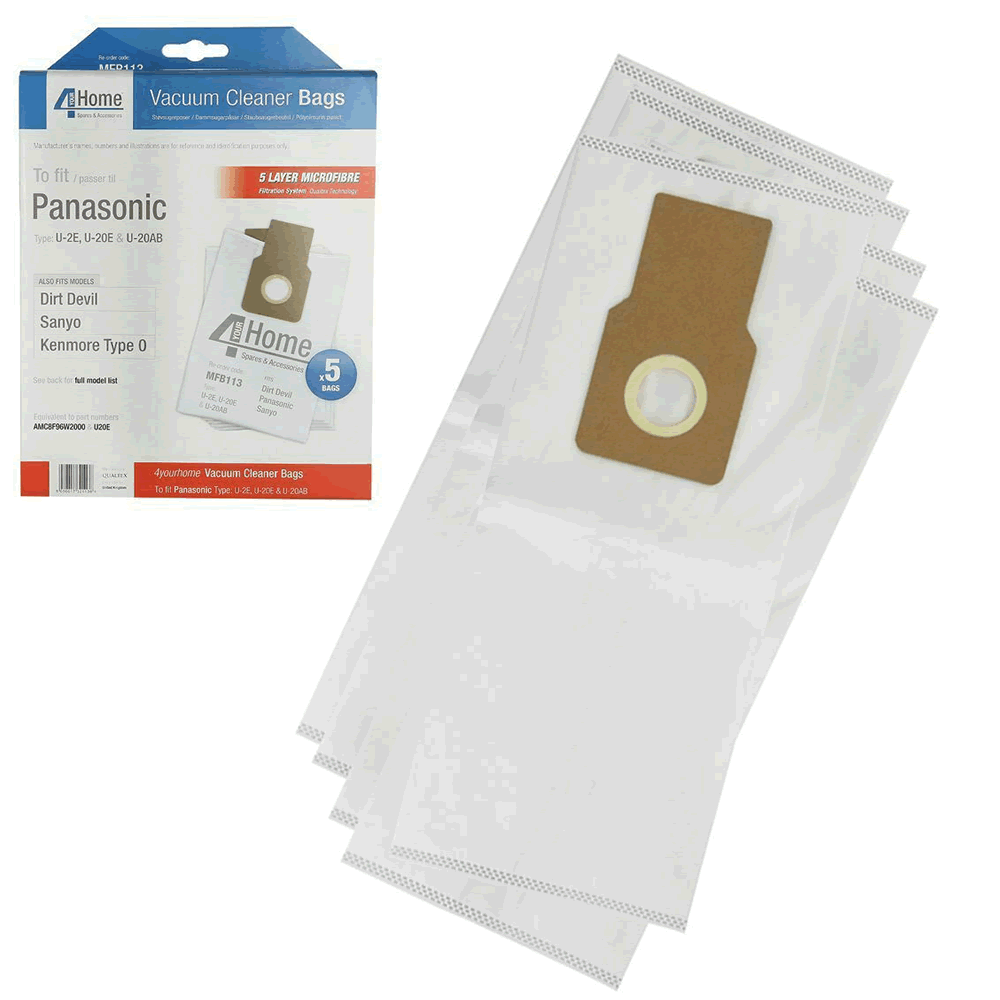 Panasonic Upright U20E U-2E U-20E Vacuum Cleaner Hoover Cloth Bags 5 Pack