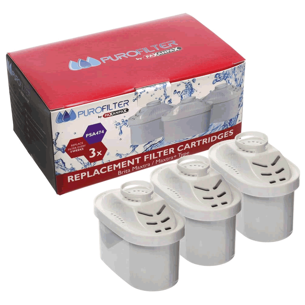 PSA474 Water Filter Cartridge. Pack of 3. Compatible Replacement.