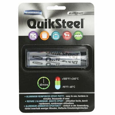 Quiksteel Epoxy Reinforced Aluminum Putty Mechanics Instant Repair Weld Fix