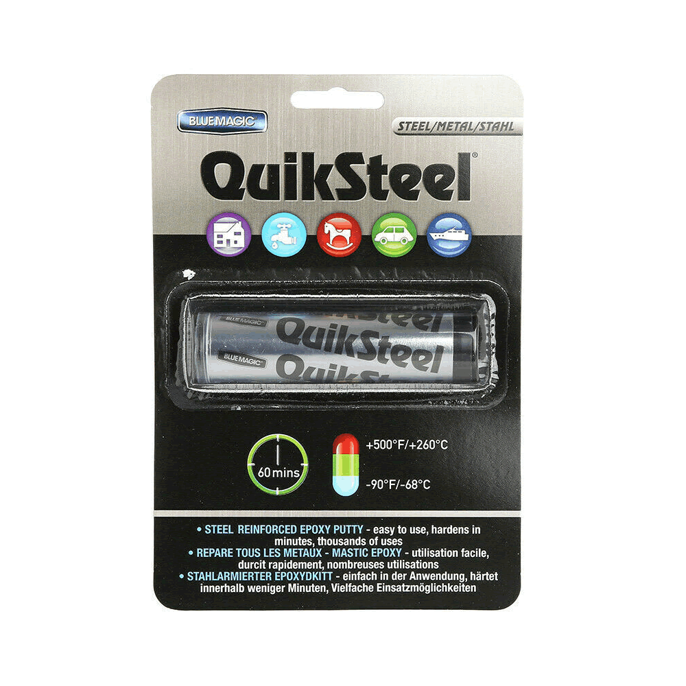 Quiksteel Epoxy Reinforced Putty Mechanics Metal Instant Repair Weld Fix 16002