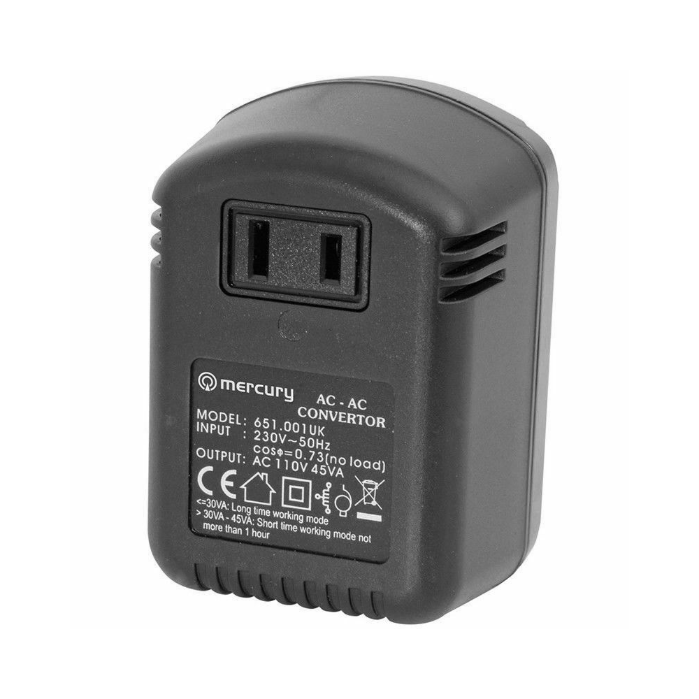 Step Down Transformer 110 Volt To 240 Volt Usa To Uk 45 Watt Uk Plug