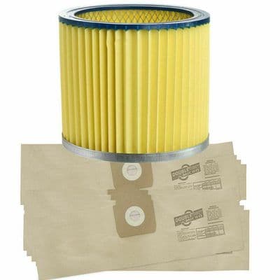 Titan Ttb350 Ttb351 Ttb671 Vacuum Filter Wet & Dry & 10 Pack Of Dust Bags