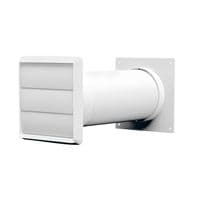 Universal White 100mm Cooker Hood Gravity Outlet Venting Kit. 1m tube length