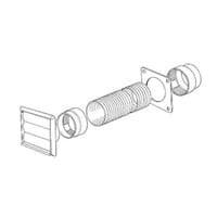 Universal White 100mm Cooker Hood Gravity Outlet Venting Kit. 1m tube length