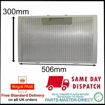 UNIVERSAL WIRE METAL MESH COOKER HOOD EXTRACTOR FAN FILTER ALL SIZES STOCKED[Grey,300mm x 506mm]