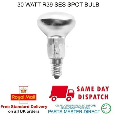 Wellco 30 Watt Light Bulb R39 Ses E14 Base Dimmable Reflector Spot Lamp 30w