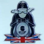 3D GEL sticker SET of 1 'T RIDER' Size approx 43x52.5 mm.