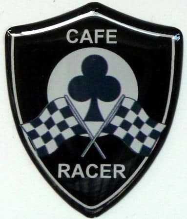 3D GEL sticker SET of 2 CAFE RACER SHIELD Size approx 28x35mm
