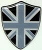 3D GEL sticker SET of 2 'UNION FLAG SHIELD ' Size approx 28x35 mm. MONO