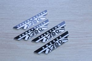 Aluminium Engine Badges: Triumph 1200cc Twins: 3M Self-Adhesive.