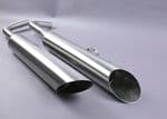 Bobber 1200 Weslake "Thor Slash Cuts" 1 Pair. Satin Stainless Steel.