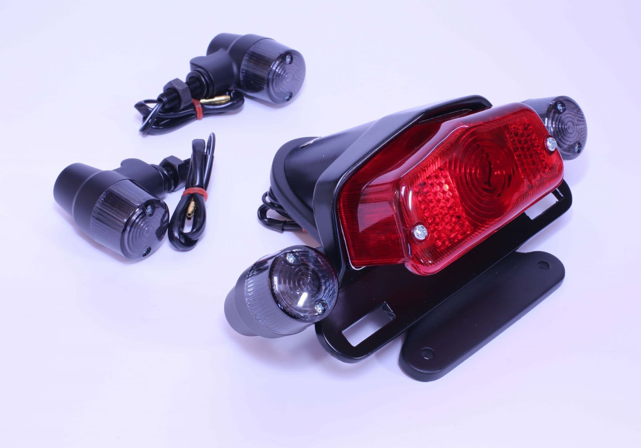 BONNEVILLE Complete Bolt On Lighting Kit Retro Style Black Lucas 