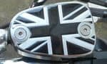 Bonneville Thruxton T100 & Scrambler. Brake Fluid Cap "Union Flag Logo" Chrome MONO/GLOSS.