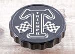 Bonneville Thruxton T100 & Scrambler. Petrol/Gas Cap. Black GRIP Type: "T Black Chequered flags"