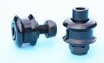 DAYTONA 675 2010on: Cotton Reels - Paddock Stand Bobbins. Black M8 1 Pair. CLEARANCE!