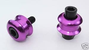 DAYTONA 675 2010on: Cotton Reels - Paddock Stand Bobbins. Purple M8 1 Pair CLEARANCE!