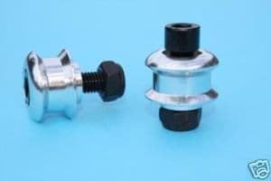 DAYTONA 675 2010on: Cotton Reels - Paddock Stand Bobbins. Silver M8. 1 Pair CLEARANCE!