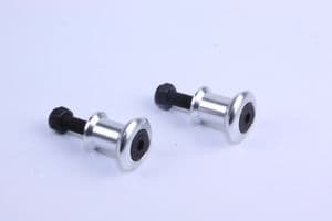 DAYTONA 675 Upto 2009: Cotton Reels - Paddock Stand Bobbins. Silver M6 1 Pair CLEARANCE!