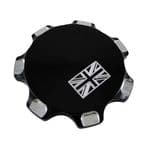 JOKER Machine Billet Alloy Gas Cap: UNION Flag. Bonneville/T100/Thruxton/Scrambler. BLACK BW06-014b