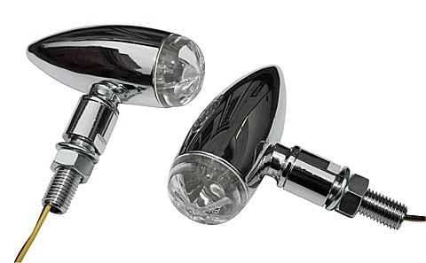 MICRO BULLET Indicators LED MICRO-BULLET Turn Signal Chrome Clear Lens ...