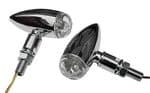 MICRO BULLET Indicators. LED MICRO-BULLET Turn Signal, Chrome, Clear Lens, E-mark: One Pair:
