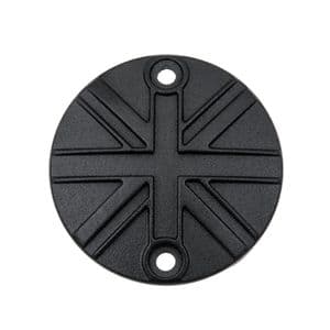 Motone ACG Badge/Points Cover. Thruxton, Street Twin, Bobber, Bonneville: Union Flag. Contrast Cut