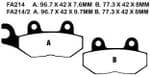 SPRINT ST 955i 99-06: "REAR SET" EBC Standard/Organic Brake Pads FA214/2=1xpair