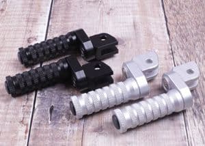 Street Triple 675 Adjustable Rider Foot Pegs. Black Or, SIlver.