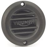 Street Twin, Bonneville T120 & Thruxton/R. Black Ribbed Clutch Badge. OEM# A9610253